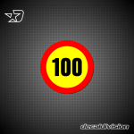 Speed Limit Sticker - 100km Speed Limit Sticker - 100km